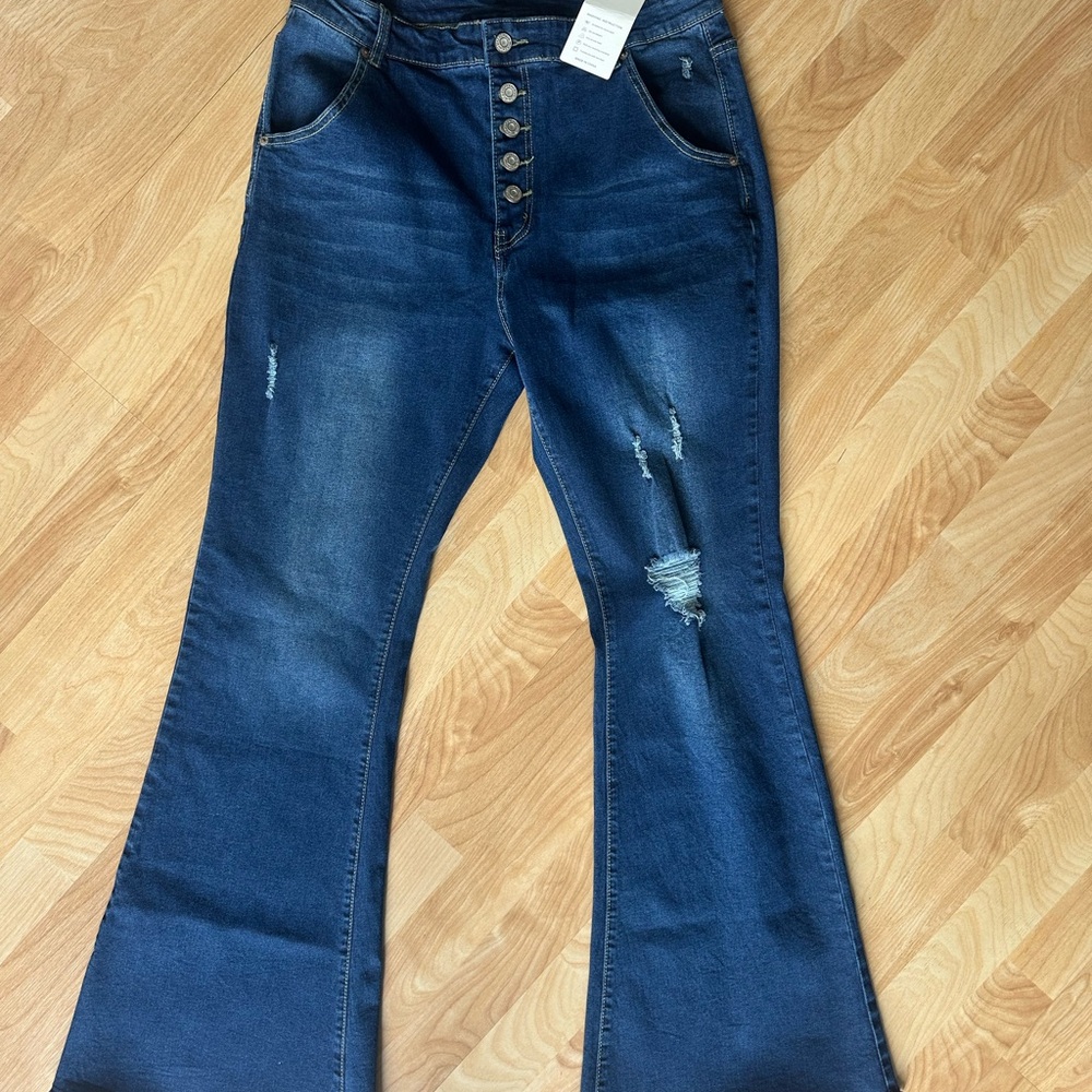 Women's Blue Flared Jeans